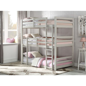 Ronnie Triple Twin Bunk Bed (White)