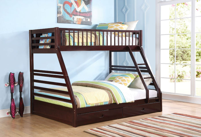Jason Twin XL/Queen Bunk Bed wtih Drawers (Espresso)