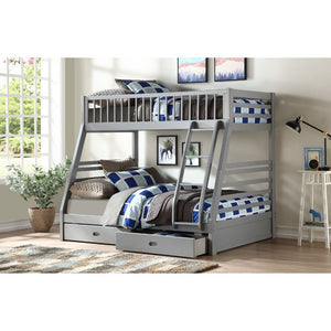 Jason Twin/Full Bunk Bed wtih Drawers (Grey)