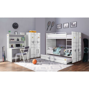 Cargo Twin Bunk Bed & Trundle (White)