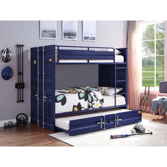 Cargo Twin Bunk Bed & Trundle (Blue)
