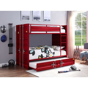 Cargo Twin Bunk Bed & Trundle (Red)