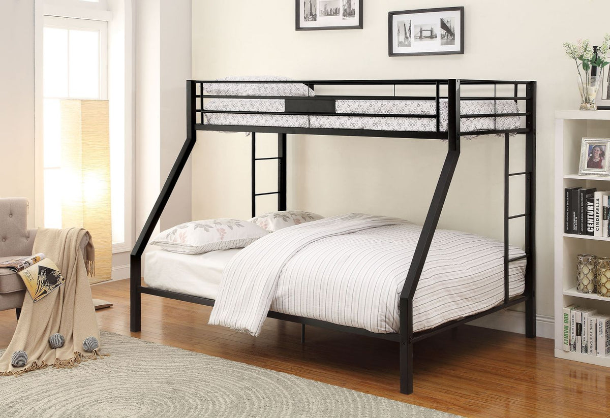 Limbra Twin XL /Queen Bunk Bed (Black) – Fully Furnished