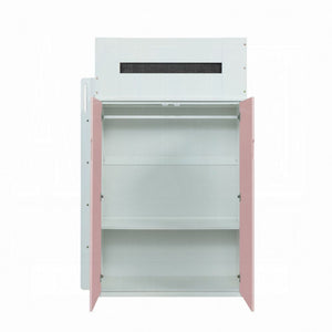 Nerice Twin Loft Bed (White & Pink)
