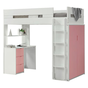 Nerice Twin Loft Bed (Pink)