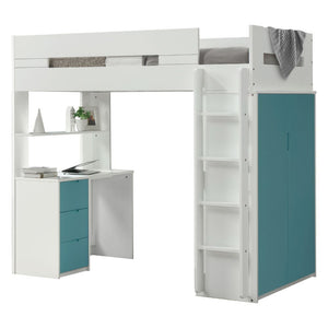 Nerice Twin Loft Bed (Teal)
