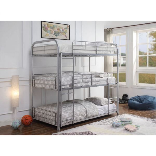 Cairo Triple Bunk Bed Twin (Silver)