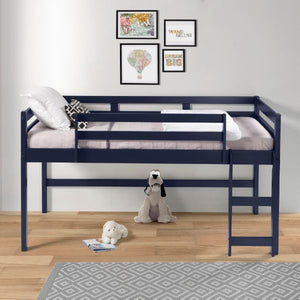 Lara Twin Loft Bed (Navy Blue)