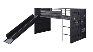 Cargo Twin Loft Bed with Slide (Gunmetal)
