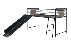 Cordelia Twin Loft Bed with Slide (Sandy Black)