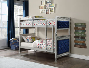 Varian Twin Bunk Bed (Blue/Silver)
