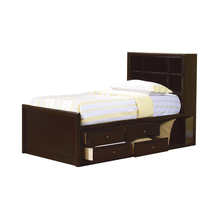 Phoenix Bookcase Bed with Underbed Storage (Cappuccino)