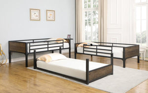 Nickerson Twin Triple Bunk Bed (Matte Black)