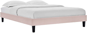Baby Pink Velvet Bed Frame