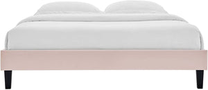 Baby Pink Velvet Bed Frame