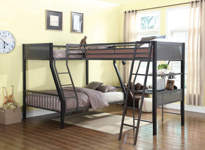 Meyers Twin over Full Bunk Bed w/ Twin Loft & Desk