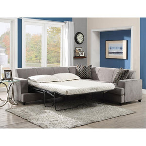 Tess Sectional With Pull out Queen Bed  (Grey)