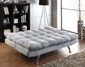 Elise Biscuit Tufted Back Sofa Bed (Light Grey)