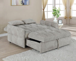 Cotswold Tufted Cushion Sleeper Sofa Bed (Beige)