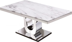 George White Marble Dining Table