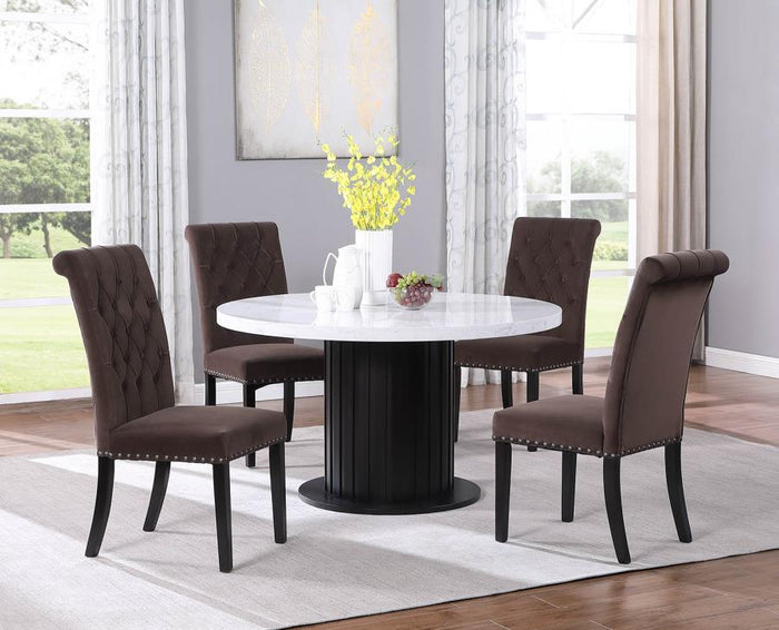 Thea Dining Set (White/Brown)