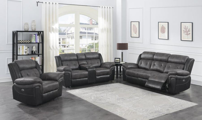 Saybrook Living Room Motion Collection (Charcoal/Black)