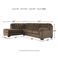 Accrington 2-Piece Sleeper Sectional with Left Chaise (Earth)