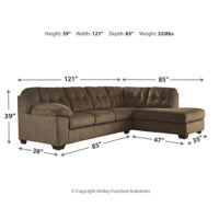 Accrington 2-Piece Sleeper Sectional with Right Chaise (Earth)
