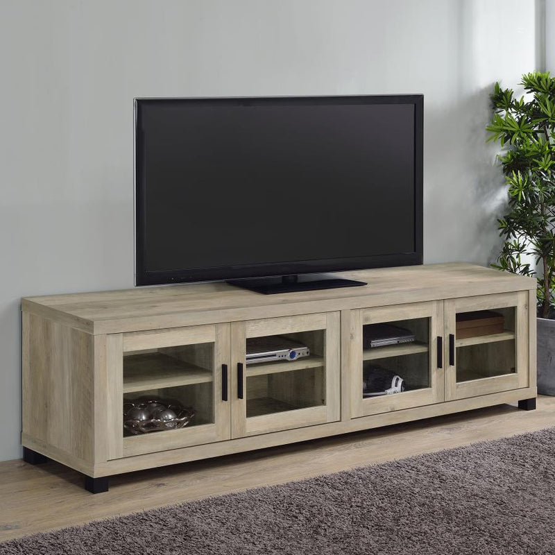 Tv console with on sale glass doors