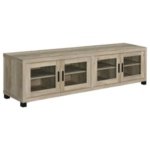 Aisling Rectangular TV Console with Glass Doors (Antique Pine)