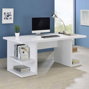 Alice Writing Desk with Open Shelves (White)