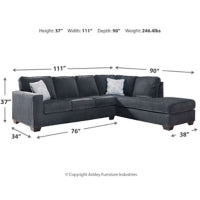 Altari 2-Piece Sleeper Sectional with Right Chaise (Slate)