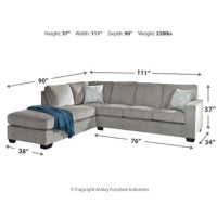 Altari 2-Piece Sectional with Left Chaise (Alloy)