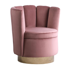 Alana Channeled Tufted Swivel Chair (Rose and Gold)