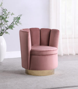 Alana Channeled Tufted Swivel Chair (Rose and Gold)