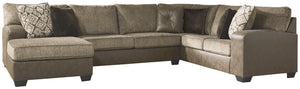 Abalone 3-Piece Sectional with Left Chaise (Chocolate)