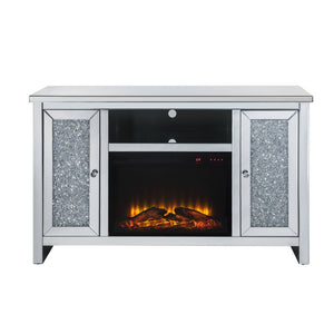 Samantha Electric Fireplace TV Stand (Silver/Mirror)