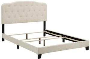Amelia Upholstered Fabric Bed (Beige)