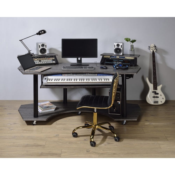 Eleazar Music Desk with 2 Shelfs (Black)