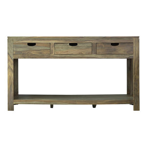 Persia 3-drawer Storage Console Table (Natural Sheesham)