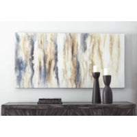 Joely Contemporary Wall Art (Blue/Tan)