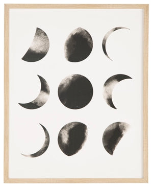 Shaydunn Moon Cycle Contemporary Wall Art (Black/White)