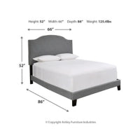 Adelloni Upholstered Bed (Grey)