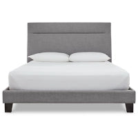 Adelloni Contemporary Upholstered Bed (Grey)