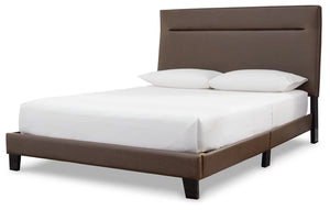 Adelloni Contemporary Upholstered Bed (Brown)