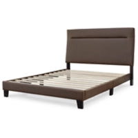Adelloni Contemporary Upholstered Bed (Brown)