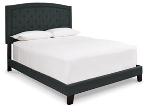 Adelloni Aesthetic Upholstered Bed (Charcoal)