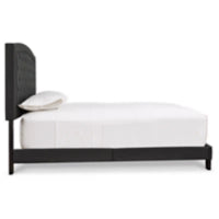 Adelloni Aesthetic Upholstered Bed (Charcoal)