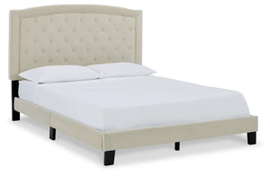 Adelloni Elegant Upholstered Bed (Cream)