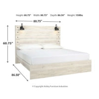 Cambeck Queen/King Panel Bed (Whitewash)